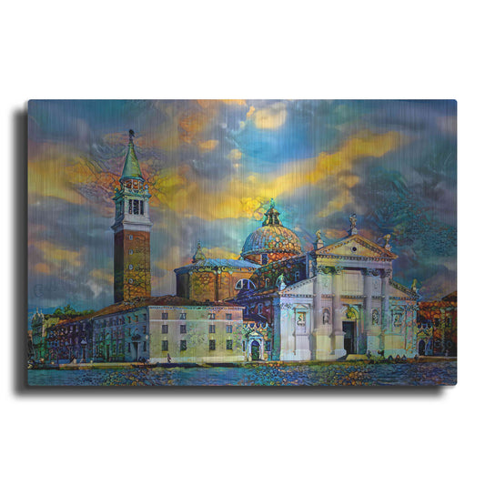 Luxe Metal Art 'Venice Italy Church of San Giorgio Maggiore' by Pedro Gavidia, Metal Wall Art