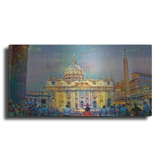 Luxe Metal Art 'Vatican City Saint Peter Basilica' by Pedro Gavidia, Metal Wall Art