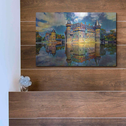 Luxe Metal Art 'Ultrecht Netherlands De Haar Castle' by Pedro Gavidia, Metal Wall Art,16x12