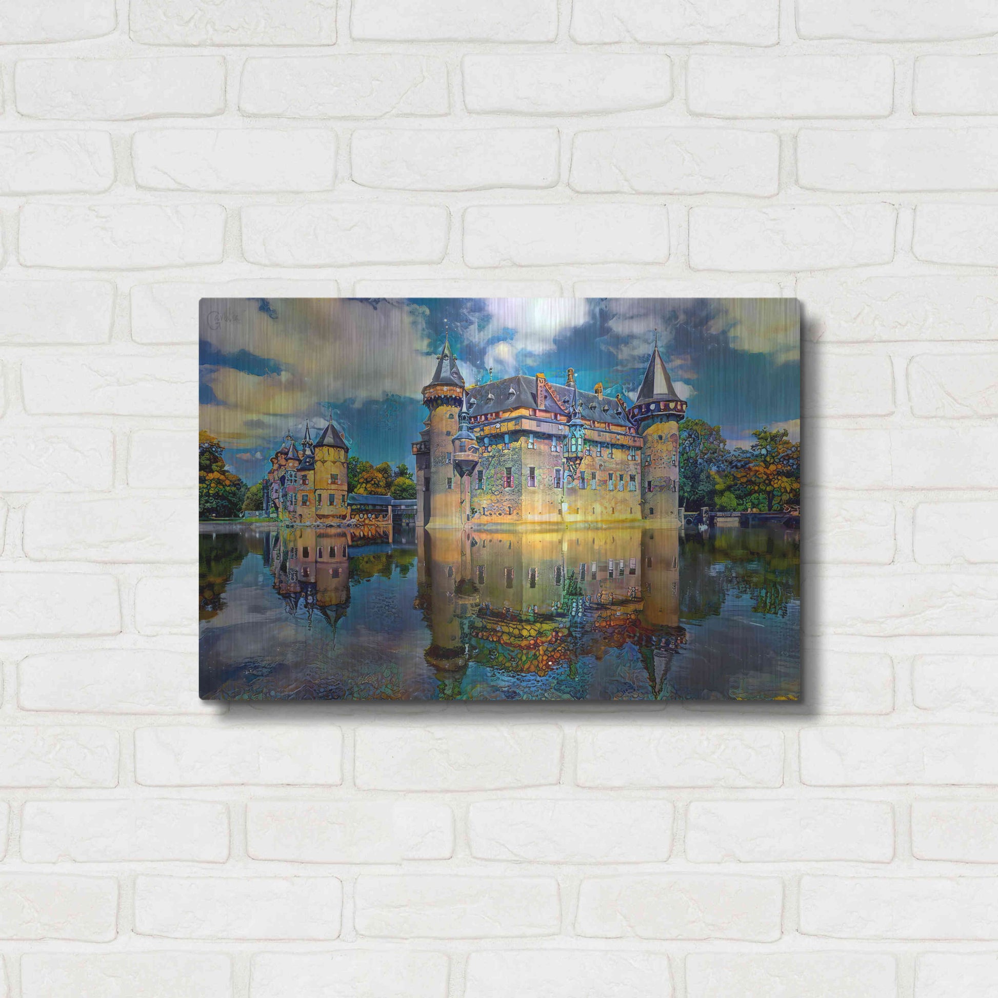 Luxe Metal Art 'Ultrecht Netherlands De Haar Castle' by Pedro Gavidia, Metal Wall Art,24x16