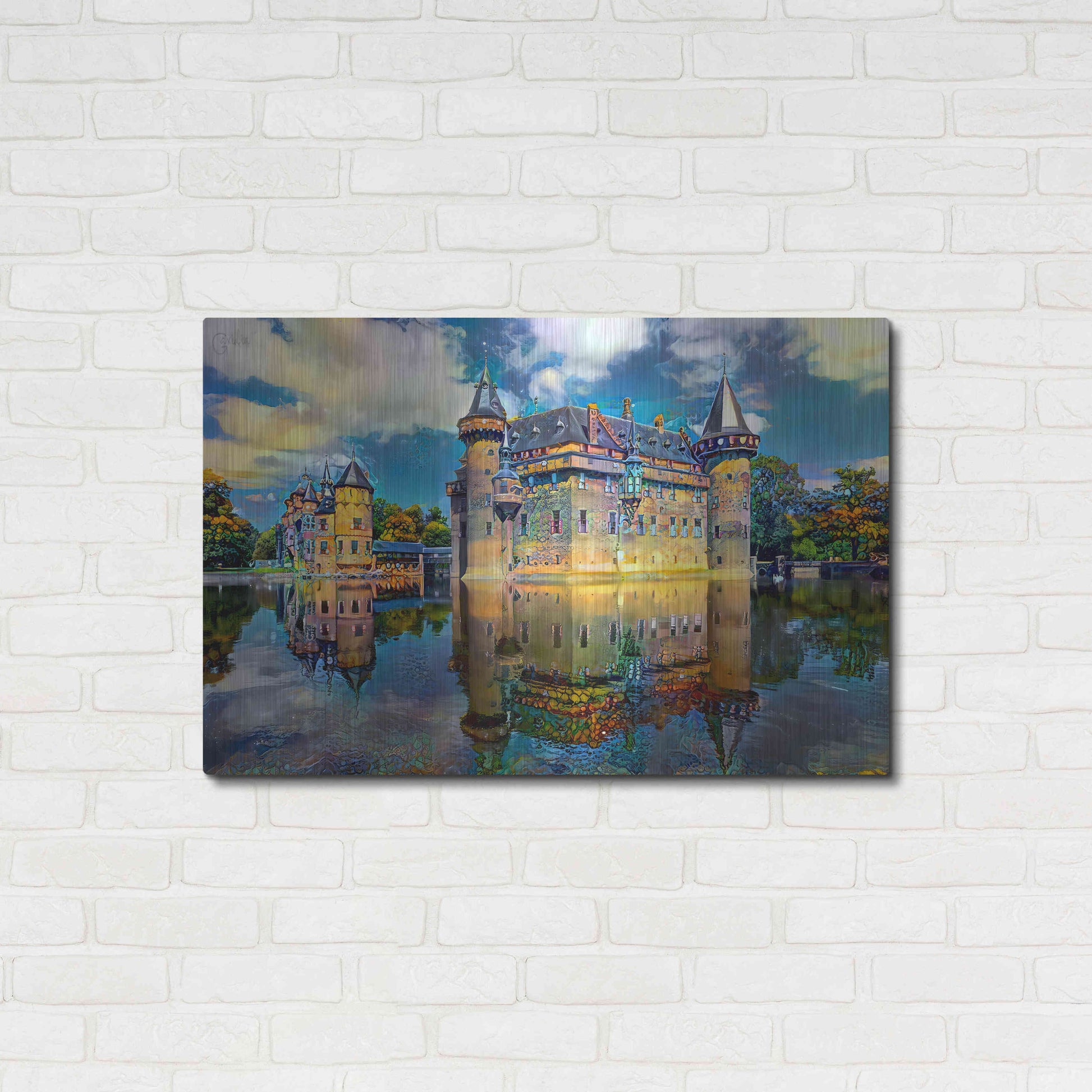 Luxe Metal Art 'Ultrecht Netherlands De Haar Castle' by Pedro Gavidia, Metal Wall Art,36x24