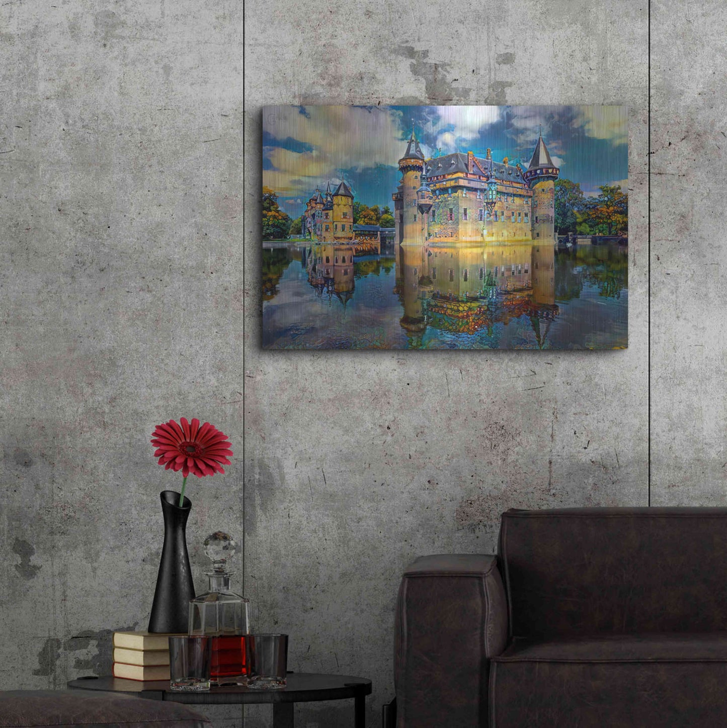 Luxe Metal Art 'Ultrecht Netherlands De Haar Castle' by Pedro Gavidia, Metal Wall Art,36x24