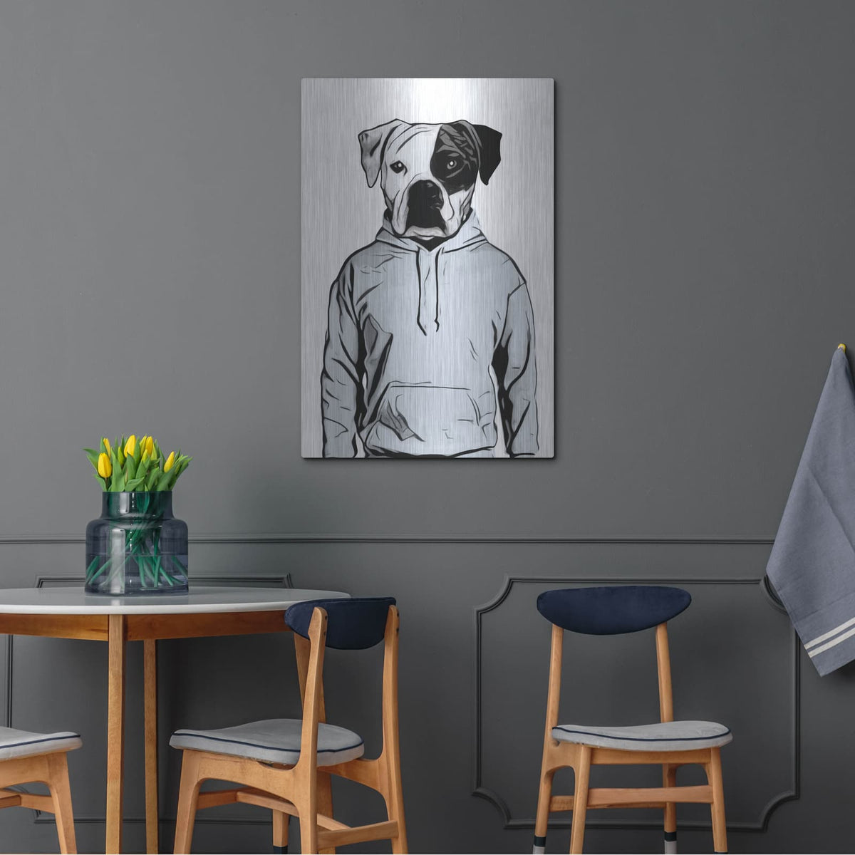 'Cool Dog' by Nicklas Gustafsson – Metal Wall Art, 24x36 room view