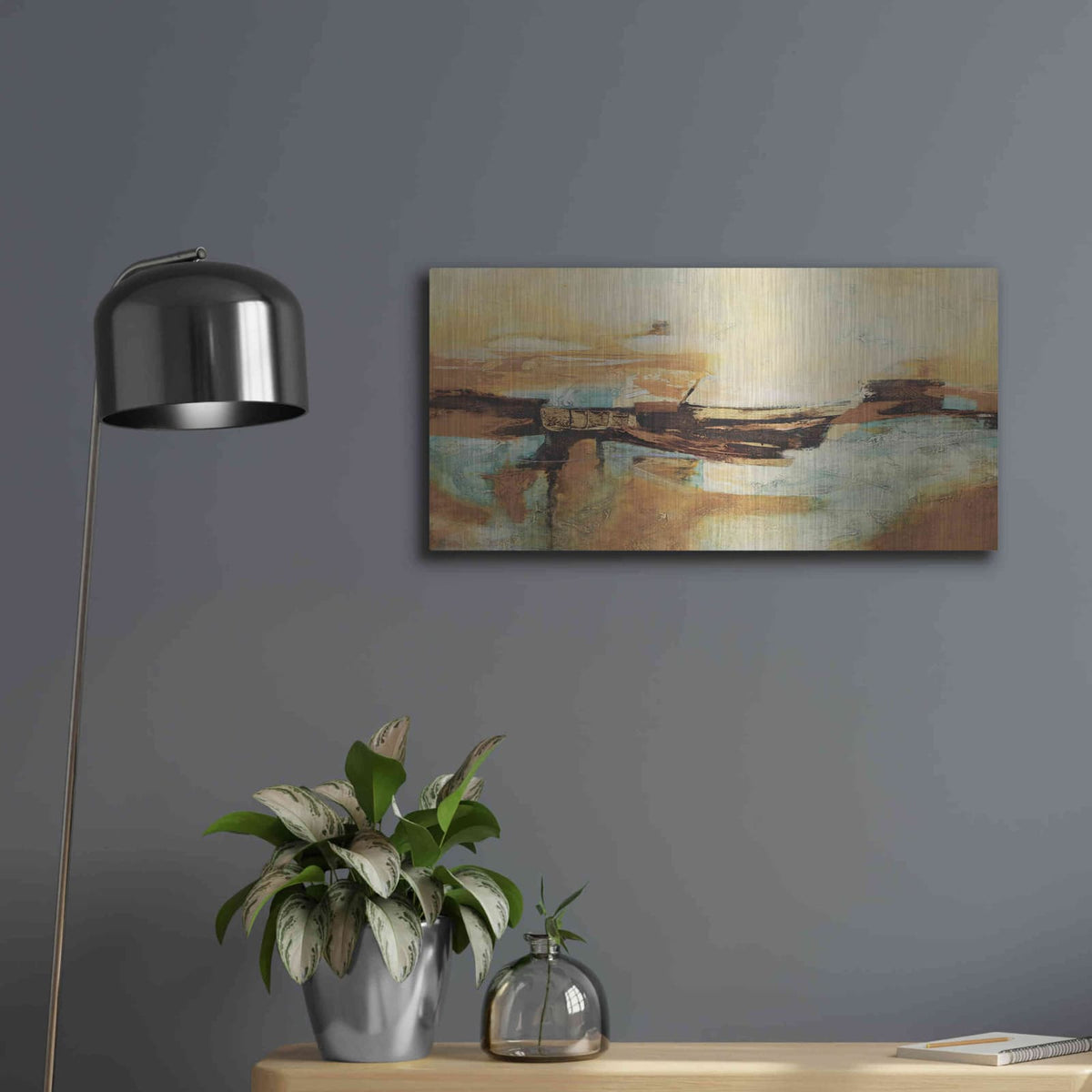 'Causal II' by Gabriela Villarreal – Metal Wall Art, 24x12 room view