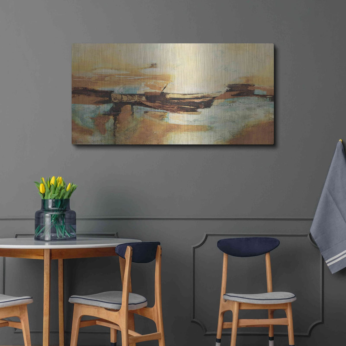 'Causal II' by Gabriela Villarreal – Metal Wall Art, 48x24 room view
