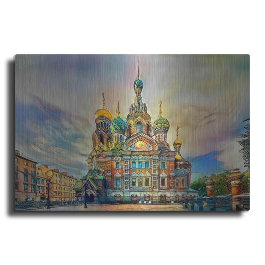 Luxe Metal Art 'Saint Petersburg Russia Church of the Savior on Spilled Blood Ver2' by Pedro Gavidia, Metal Wall Art