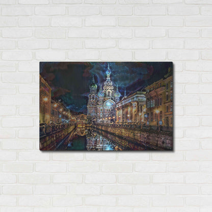 Luxe Metal Art 'Saint Petersburg Russia Church of the Savior on Spilled Blood at night' by Pedro Gavidia, Metal Wall Art,36x24