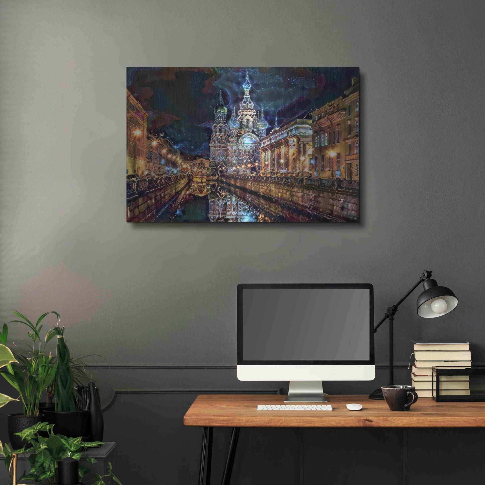 Luxe Metal Art 'Saint Petersburg Russia Church of the Savior on Spilled Blood at night' by Pedro Gavidia, Metal Wall Art,36x24