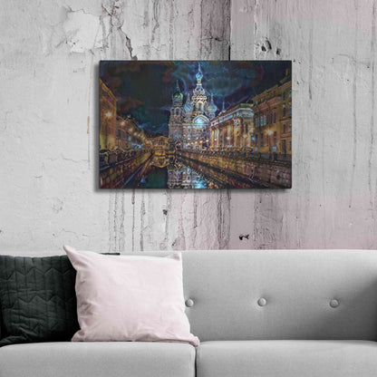 Luxe Metal Art 'Saint Petersburg Russia Church of the Savior on Spilled Blood at night' by Pedro Gavidia, Metal Wall Art,36x24