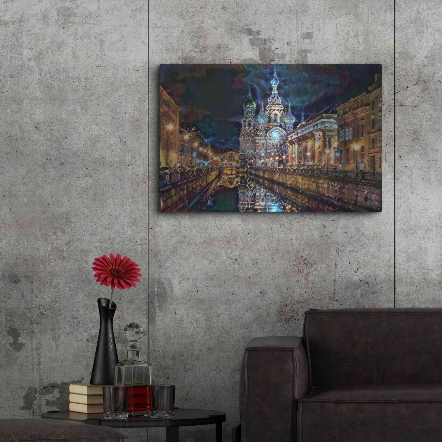 Luxe Metal Art 'Saint Petersburg Russia Church of the Savior on Spilled Blood at night' by Pedro Gavidia, Metal Wall Art,36x24