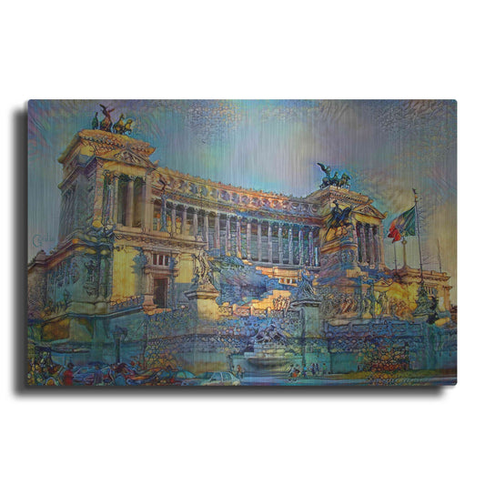 Luxe Metal Art 'Rome Italy Victor Emmanuel II National Monument' by Pedro Gavidia, Metal Wall Art