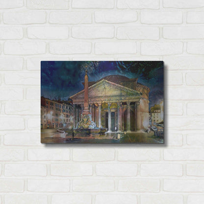 Luxe Metal Art 'Rome Italy Pantheon' by Pedro Gavidia, Metal Wall Art,24x16