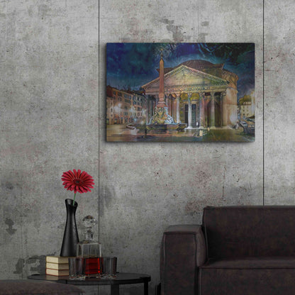 Luxe Metal Art 'Rome Italy Pantheon' by Pedro Gavidia, Metal Wall Art,36x24