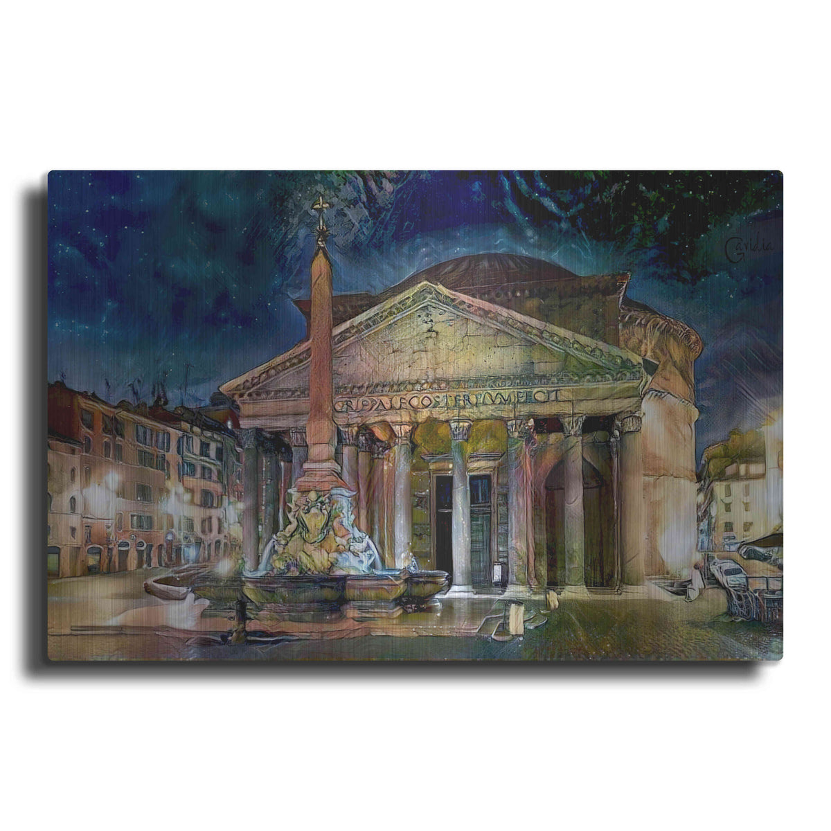 Luxe Metal Art 'Rome Italy Pantheon' by Pedro Gavidia, Metal Wall Art