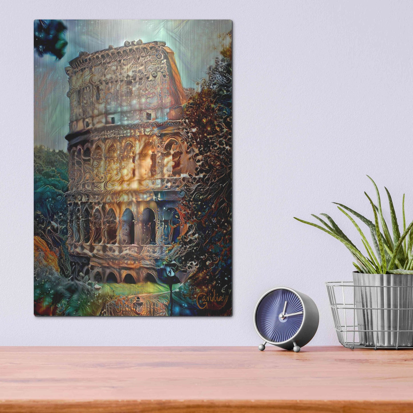 Luxe Metal Art 'Rome Italy Colosseum' by Pedro Gavidia, Metal Wall Art,12x16