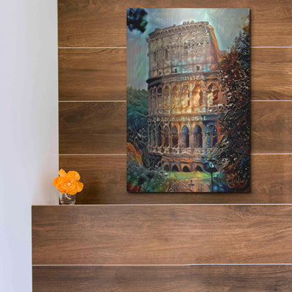 Luxe Metal Art 'Rome Italy Colosseum' by Pedro Gavidia, Metal Wall Art,12x16