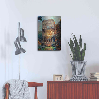 Luxe Metal Art 'Rome Italy Colosseum' by Pedro Gavidia, Metal Wall Art,16x24