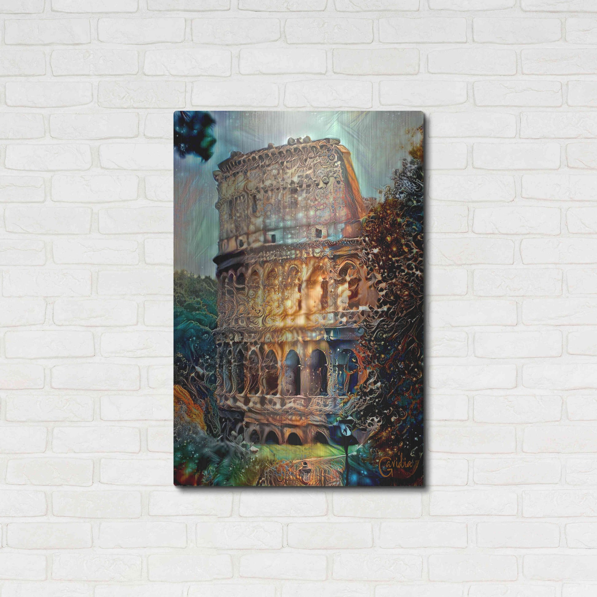 Luxe Metal Art 'Rome Italy Colosseum' by Pedro Gavidia, Metal Wall Art,24x36