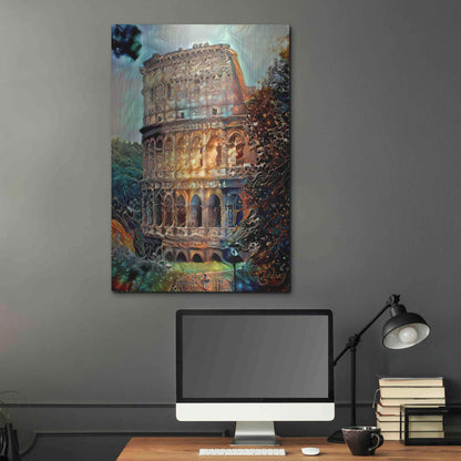 Luxe Metal Art 'Rome Italy Colosseum' by Pedro Gavidia, Metal Wall Art,24x36