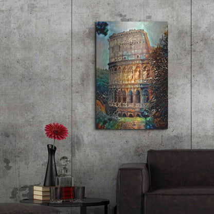 Luxe Metal Art 'Rome Italy Colosseum' by Pedro Gavidia, Metal Wall Art,24x36