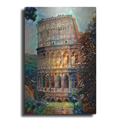 Luxe Metal Art 'Rome Italy Colosseum' by Pedro Gavidia, Metal Wall Art