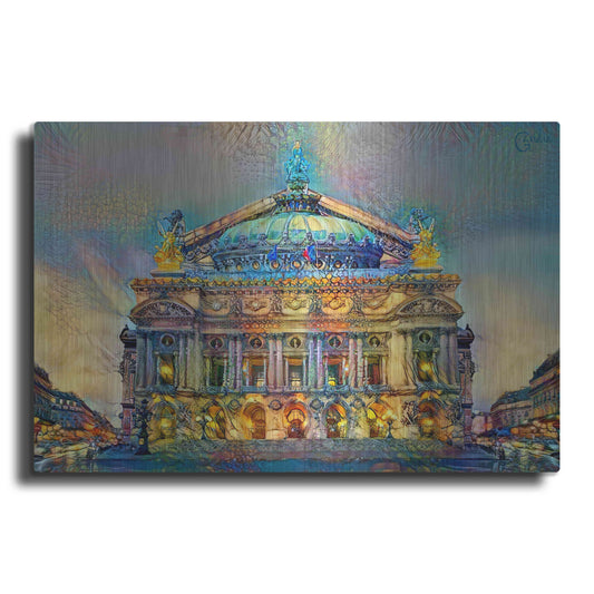 Luxe Metal Art 'Paris France Opera Garnier' by Pedro Gavidia, Metal Wall Art