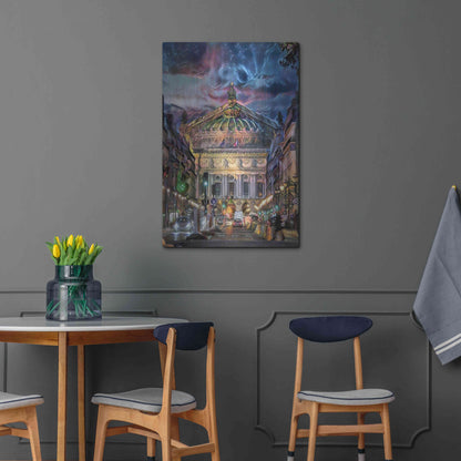 Luxe Metal Art 'Paris France Opera Garnier at dusk' by Pedro Gavidia, Metal Wall Art,24x36