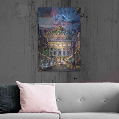 Luxe Metal Art 'Paris France Opera Garnier at dusk' by Pedro Gavidia, Metal Wall Art,24x36