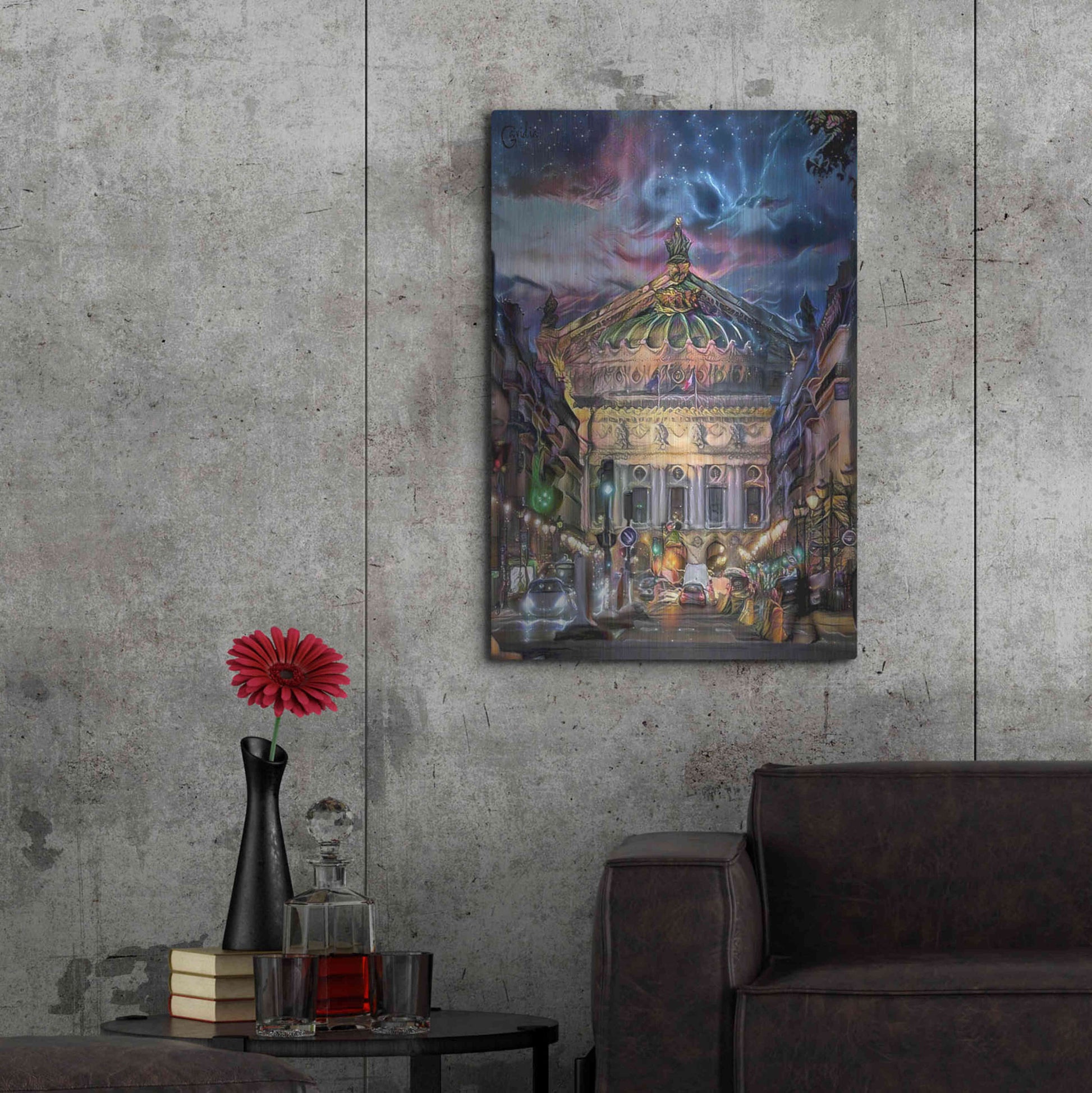 Luxe Metal Art 'Paris France Opera Garnier at dusk' by Pedro Gavidia, Metal Wall Art,24x36