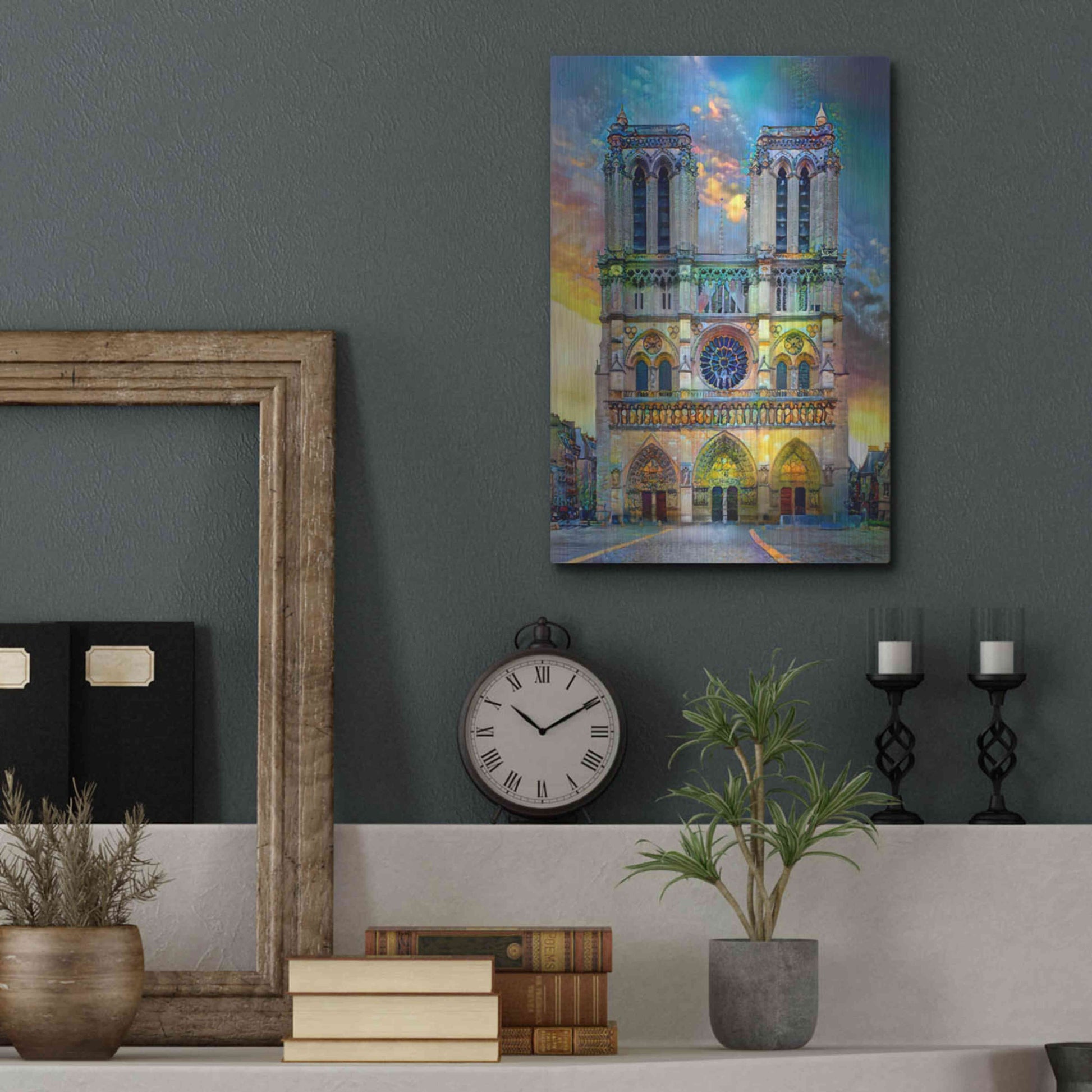 Luxe Metal Art 'Paris France Notre Dame Cathedral' by Pedro Gavidia, Metal Wall Art,12x16