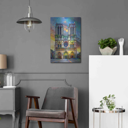 Luxe Metal Art 'Paris France Notre Dame Cathedral' by Pedro Gavidia, Metal Wall Art,16x24