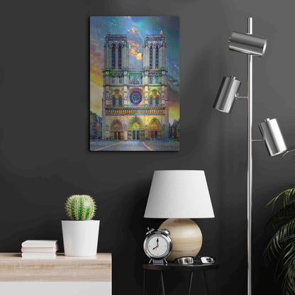 Luxe Metal Art 'Paris France Notre Dame Cathedral' by Pedro Gavidia, Metal Wall Art,16x24