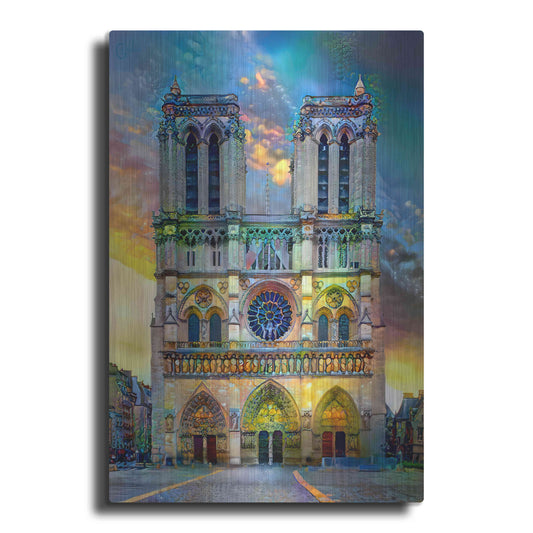 Luxe Metal Art 'Paris France Notre Dame Cathedral' by Pedro Gavidia, Metal Wall Art