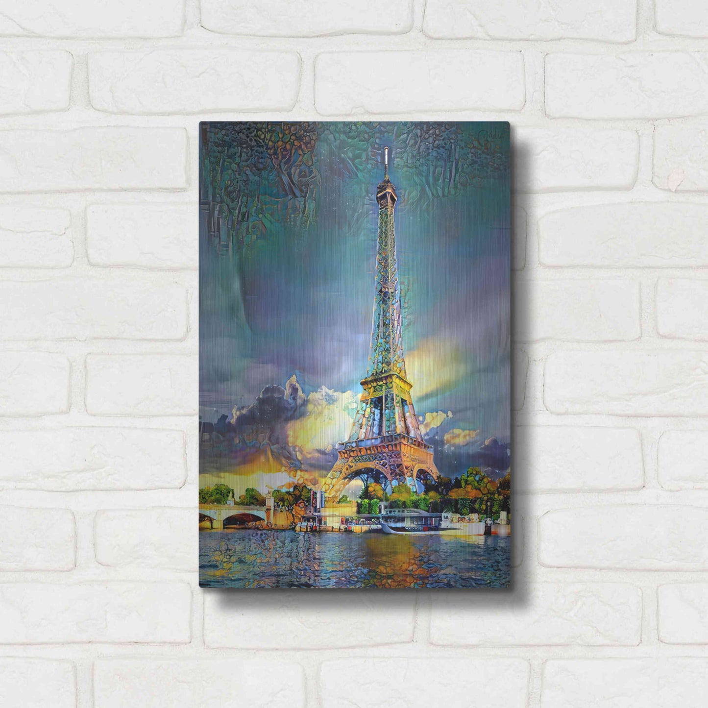 Luxe Metal Art 'Paris France Eiffel Tower' by Pedro Gavidia, Metal Wall Art,12x16