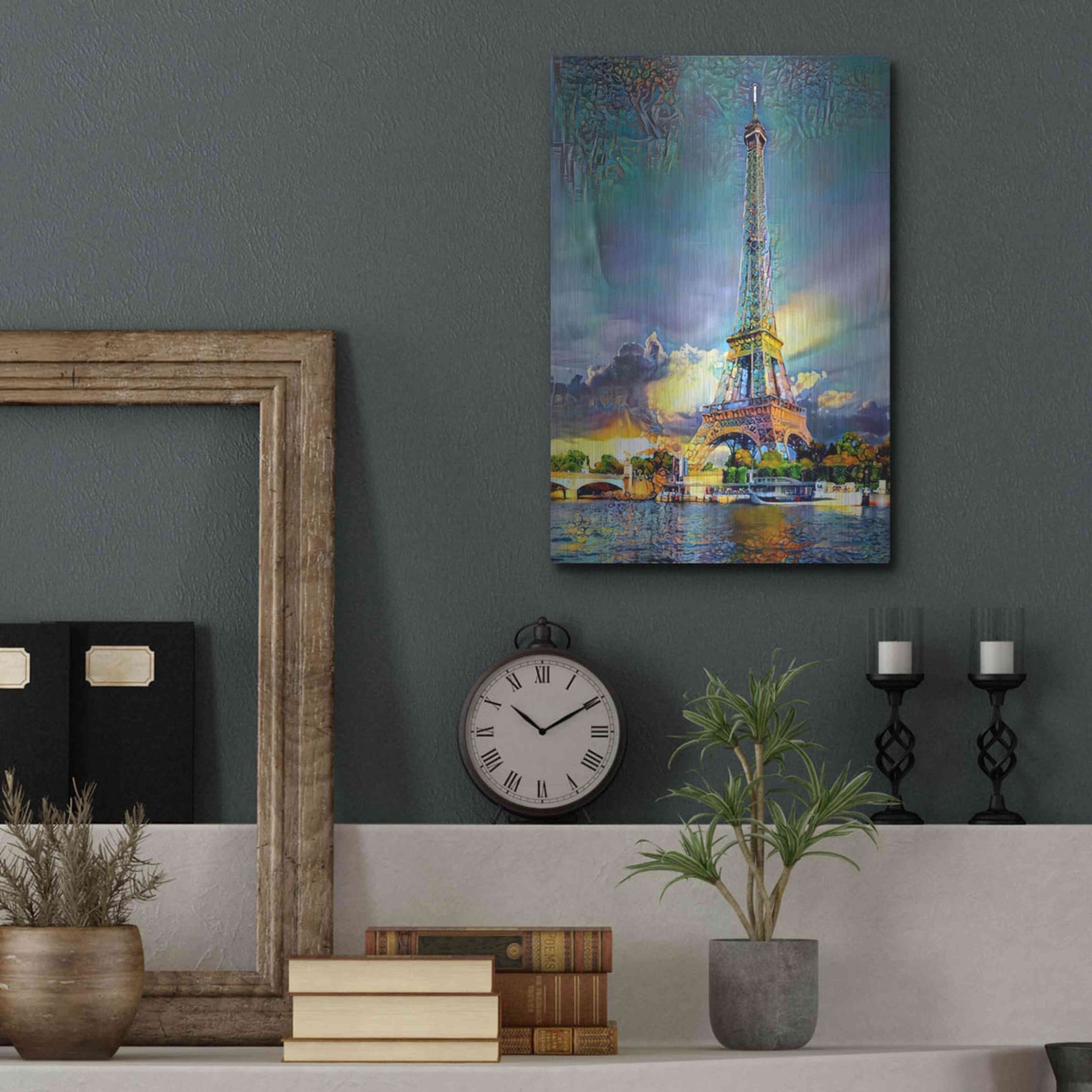 Luxe Metal Art 'Paris France Eiffel Tower' by Pedro Gavidia, Metal Wall Art,12x16