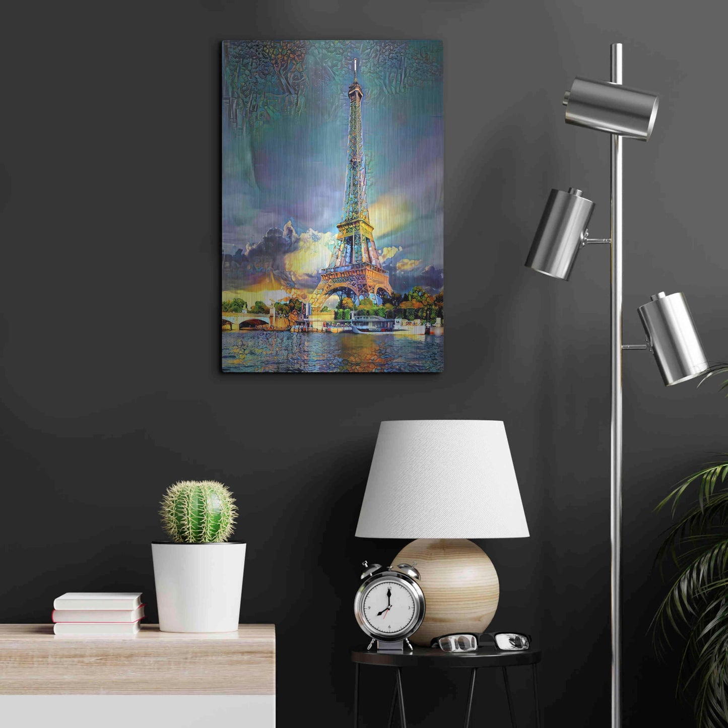 Luxe Metal Art 'Paris France Eiffel Tower' by Pedro Gavidia, Metal Wall Art,16x24