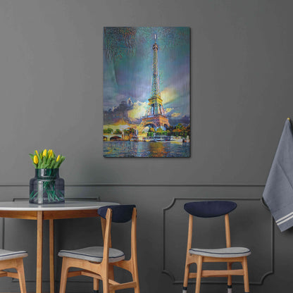 Luxe Metal Art 'Paris France Eiffel Tower' by Pedro Gavidia, Metal Wall Art,24x36