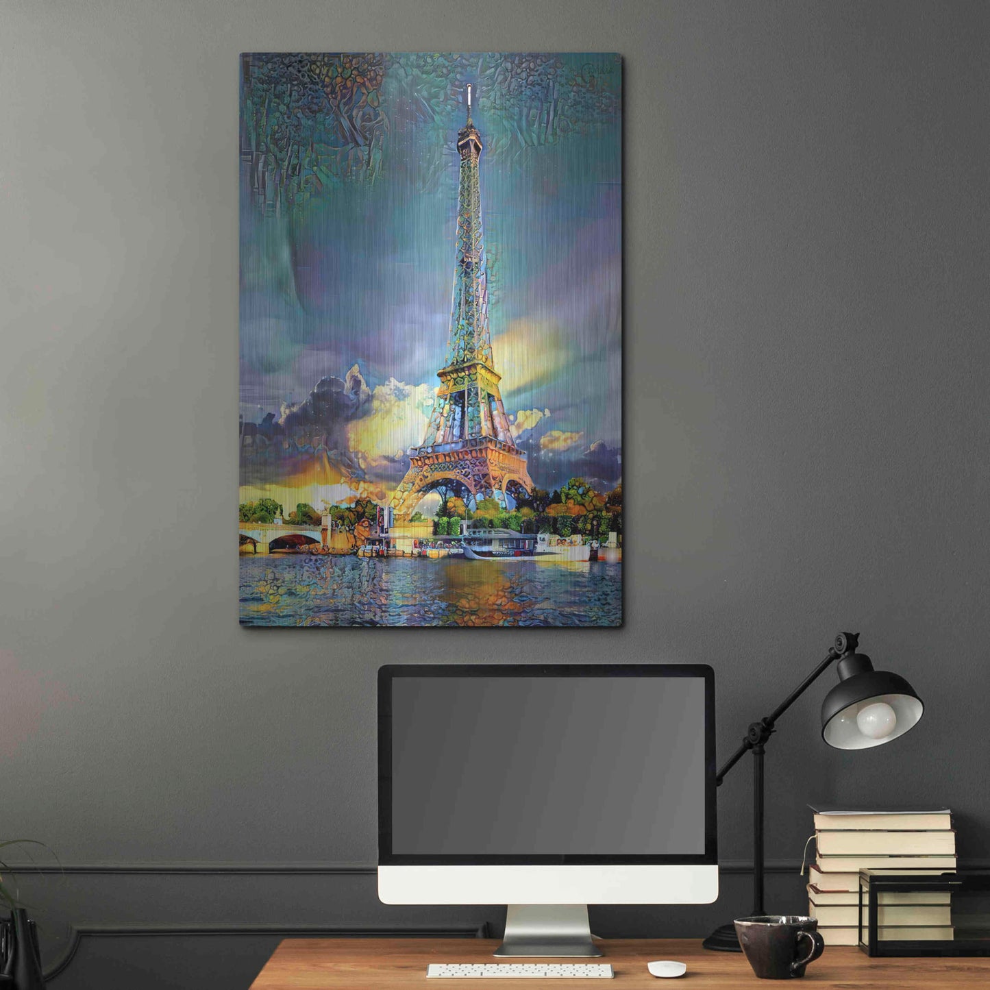 Luxe Metal Art 'Paris France Eiffel Tower' by Pedro Gavidia, Metal Wall Art,24x36