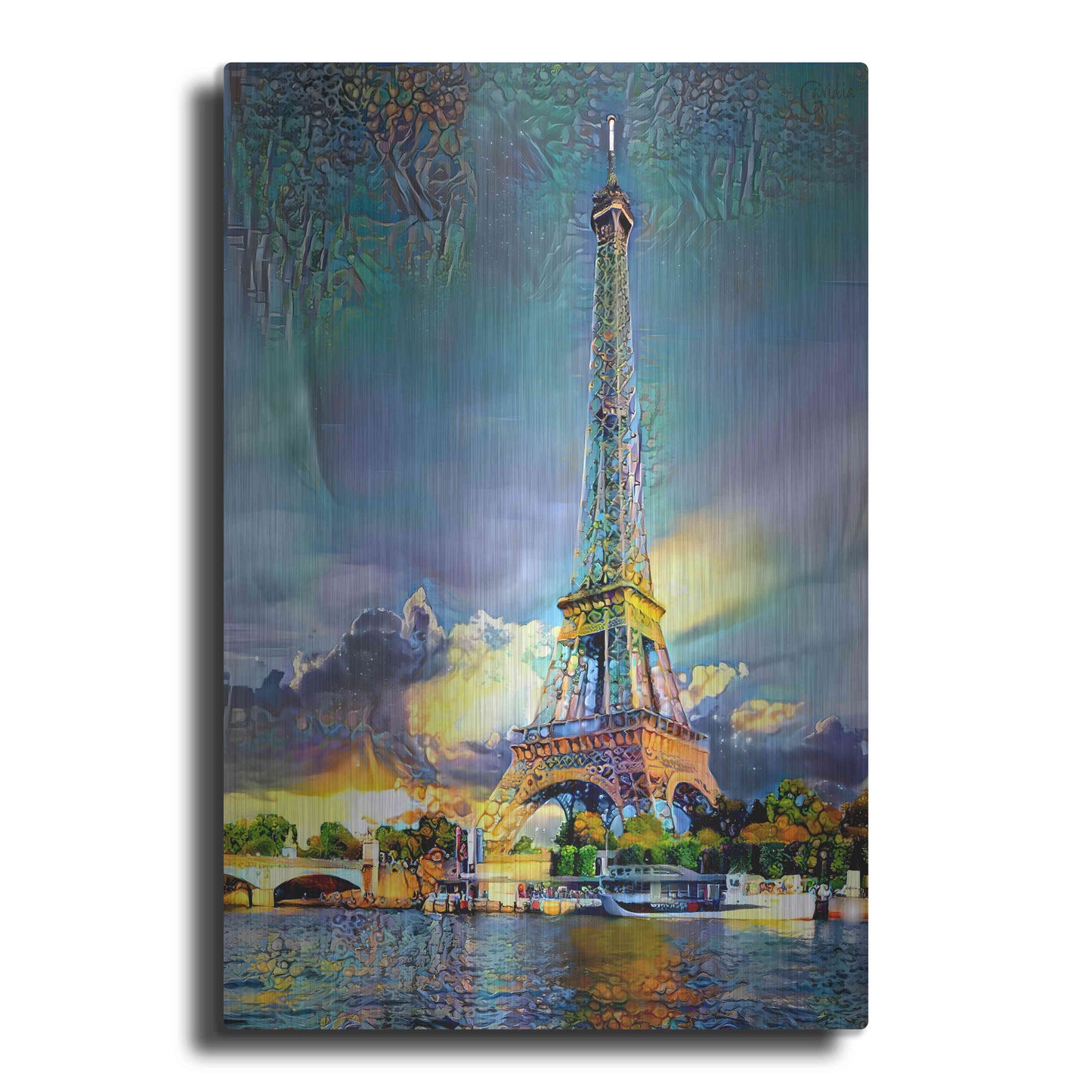 Luxe Metal Art 'Paris France Eiffel Tower' by Pedro Gavidia, Metal Wall Art