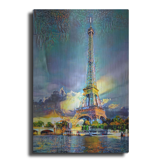 Luxe Metal Art 'Paris France Eiffel Tower' by Pedro Gavidia, Metal Wall Art