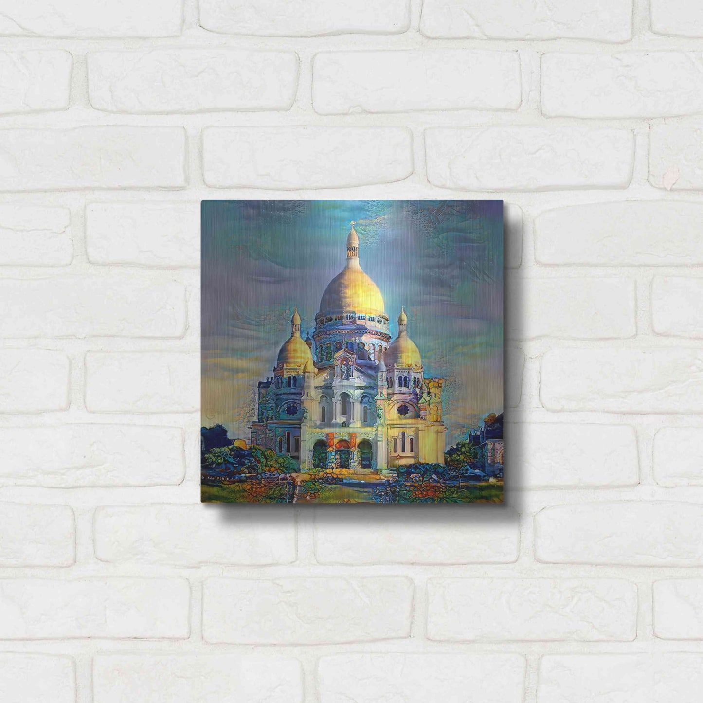 Luxe Metal Art 'Paris France Basilica of the Sacred Heart Sacre Coeur' by Pedro Gavidia, Metal Wall Art,12x12