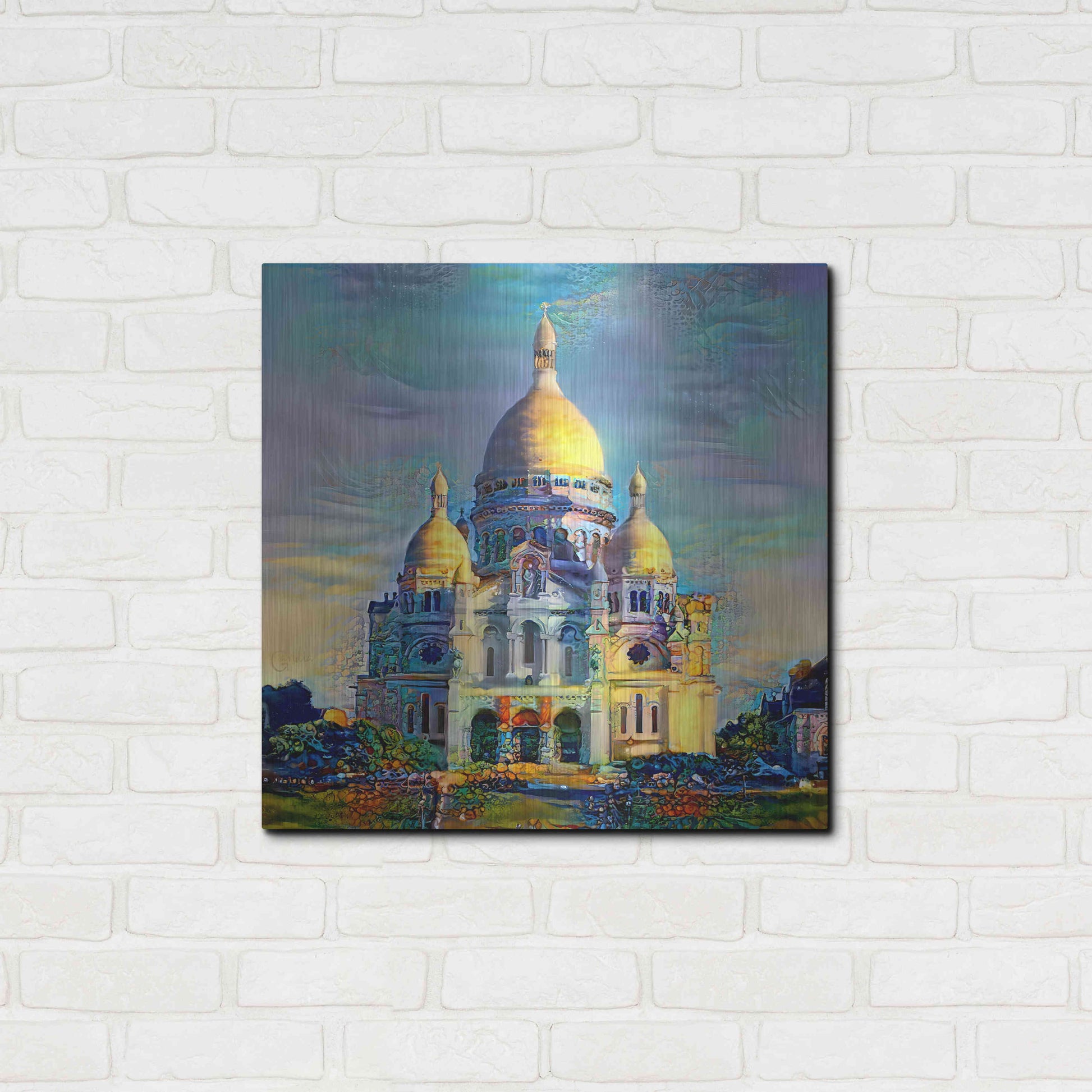 Luxe Metal Art 'Paris France Basilica of the Sacred Heart Sacre Coeur' by Pedro Gavidia, Metal Wall Art,24x24