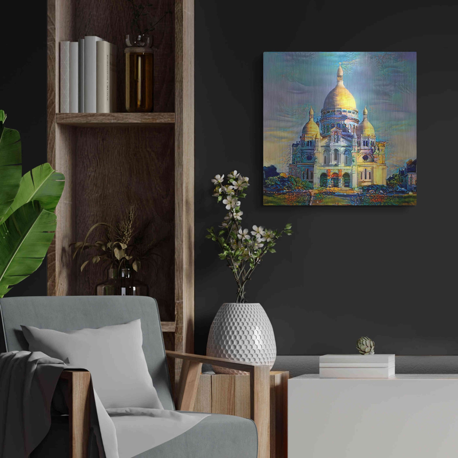 Luxe Metal Art 'Paris France Basilica of the Sacred Heart Sacre Coeur' by Pedro Gavidia, Metal Wall Art,24x24