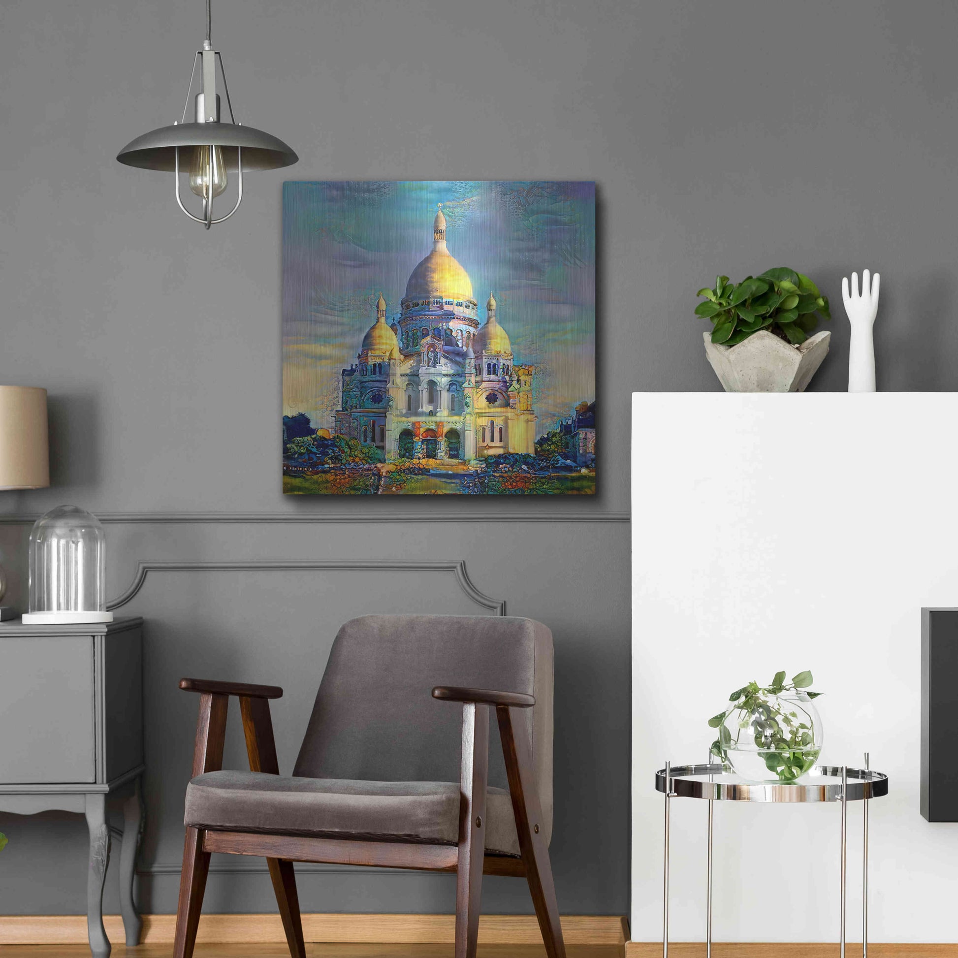 Luxe Metal Art 'Paris France Basilica of the Sacred Heart Sacre Coeur' by Pedro Gavidia, Metal Wall Art,24x24