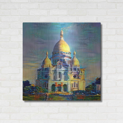 Luxe Metal Art 'Paris France Basilica of the Sacred Heart Sacre Coeur' by Pedro Gavidia, Metal Wall Art,36x36