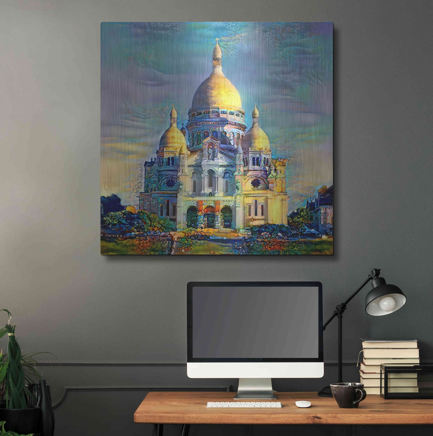 Luxe Metal Art 'Paris France Basilica of the Sacred Heart Sacre Coeur' by Pedro Gavidia, Metal Wall Art,36x36