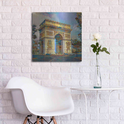 Luxe Metal Art 'Paris France Arc de Triomphe' by Pedro Gavidia, Metal Wall Art,24x24