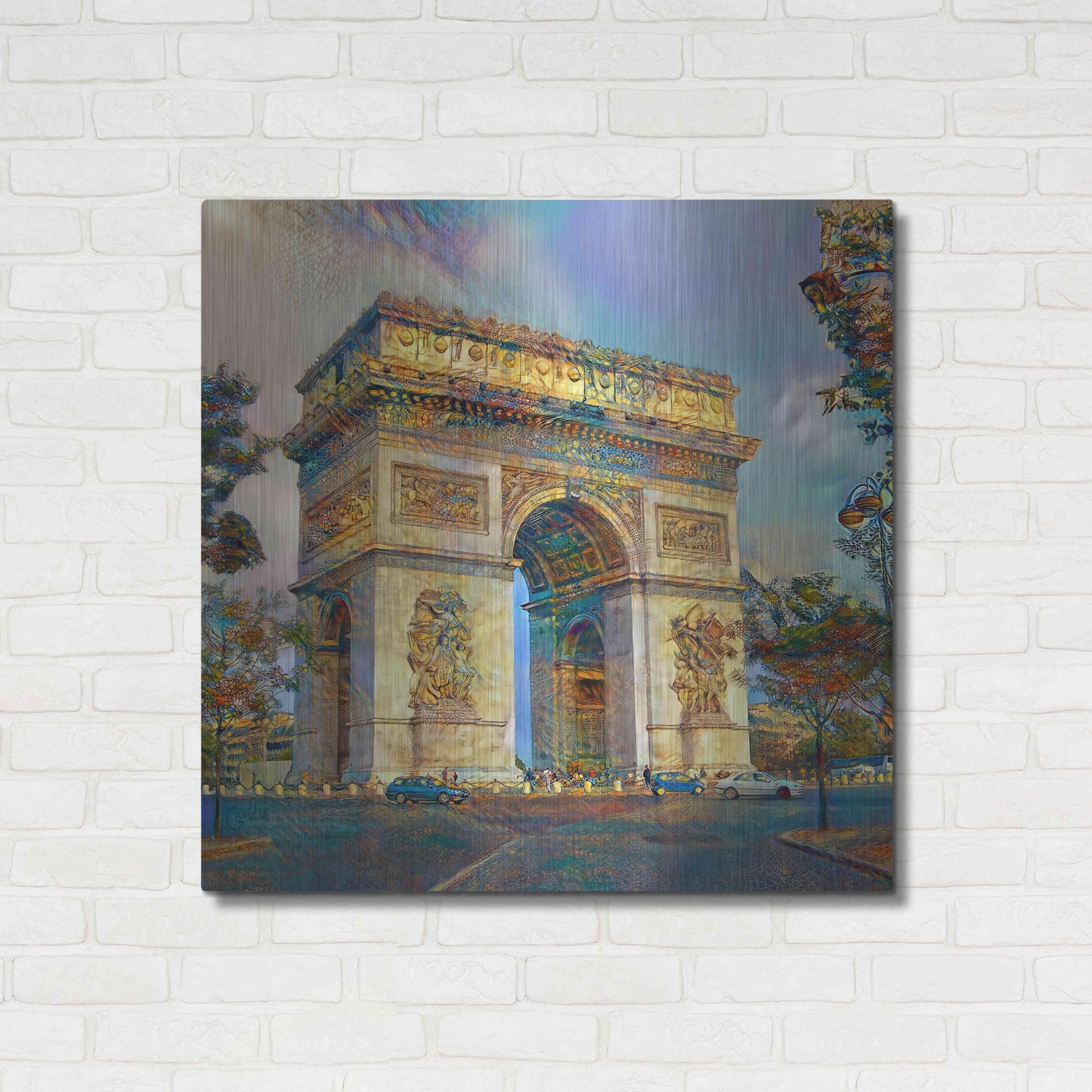 Luxe Metal Art 'Paris France Arc de Triomphe' by Pedro Gavidia, Metal Wall Art,36x36