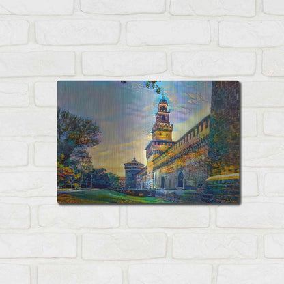 Luxe Metal Art 'Milan Italy Castello Sforzesco' by Pedro Gavidia, Metal Wall Art,16x12