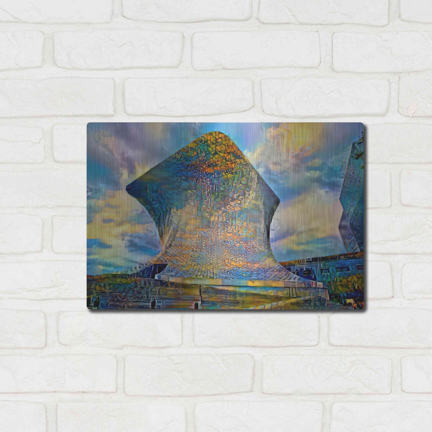 Luxe Metal Art 'Mexico City Soumaya Museum' by Pedro Gavidia, Metal Wall Art,16x12